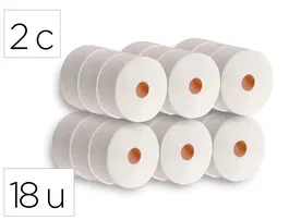 Dahi Papel Higienico Jumbo 2 Capas Celulosa Blanca 140 Mt Mandril 45 Mm Paquete 18 Rollos