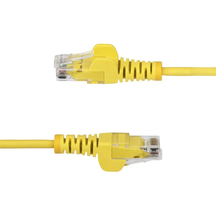 StarTech.com Cable de Red RJ45 Cat6 Slim U/UTP 0.5m - Amarillo - Conectores Sin Enganche - Compatible PoE++ hasta 100W - N6PAT50CMYLS