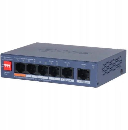 Dahua DH-CS4006-4GT-60-V2 Switch 6 Puertos Gigabit con 4 Puertos PoE 60W Hi-PoE L2 Dahua DH-CS4006-4GT-60-V2 Switch 6 Puertos Gigabit con 4 Puertos PoE 60W Hi-PoE L2