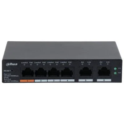 Dahua DH-CS4006-4GT-60-V2 Switch 6 Puertos Gigabit con 4 Puertos PoE 60W Hi-PoE L2