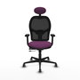 PIQUERAS Y CRESPO Silla de oficina Jorquera con mecanismo Sincro/Traslack, Morado y Negro