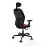 PIQUERAS Y CRESPO Silla de oficina Jorquera con mecanismo Sincro/Traslack, Morado y Negro