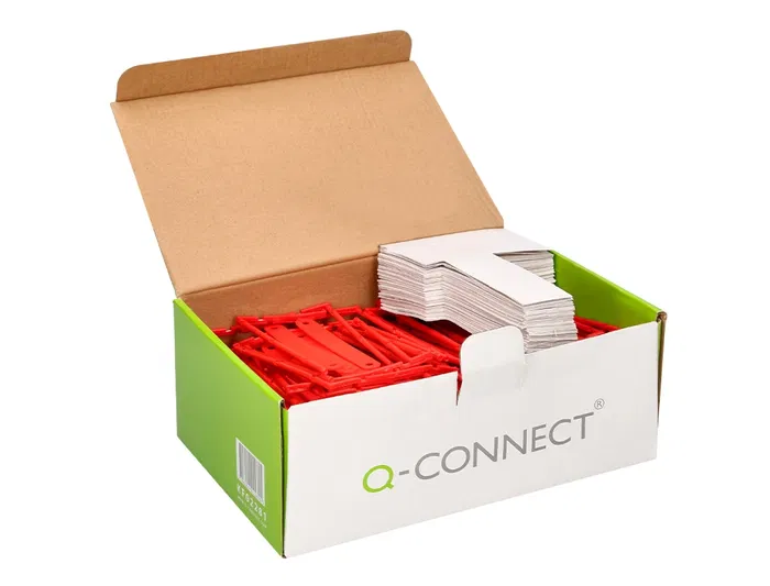 Q-connect Encuadernador Fastener D-Clips Plástico Rojo Caja de 100 Unidades