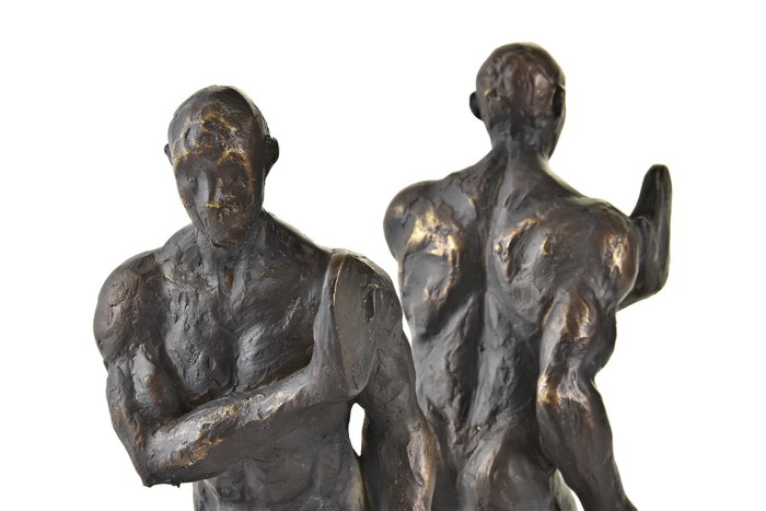 DKD Home Decor Sujetalibros Set 2 Resina Hombre Negro y Cobrizo DKD Home Decor Sujetalibros Set 2 Resina Hombre Negro y Cobrizo