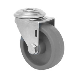 Rueda de mobiliario 25 mm gris con agujero pasante SELINA