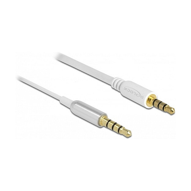 DeLOCK Cable de audio Ultra Slim 3,5 mm 4 pines blanco, 0,5 m
