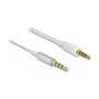 DeLOCK Cable de audio Ultra Slim 3,5 mm 4 pines blanco, 0,5 m