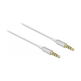 DeLOCK Cable de audio Ultra Slim 3,5 mm 4 pines blanco, 0,5 m