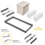 Emuca Kit de 2 bandejas auxiliares, 1 cesto y bastidor regulable Quartz para armarios, guías de cierre suave y extracción total, Módulo 90cm, Acabado Titanio