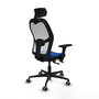 PIQUERAS Y CRESPO Silla de oficina Jorquera, Similpiel Azul y Malla Blanca