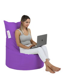 Atelier Del Sofa Puff de Jardín Púrpura - Cómodo y Duradero con Poliestireno Reciclado y Poliéster Impermeable, 95x70x40 cm