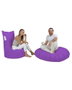 Atelier Del Sofa Puff de Jardín Púrpura - Cómodo y Duradero con Poliestireno Reciclado y Poliéster Impermeable, 95x70x40 cm