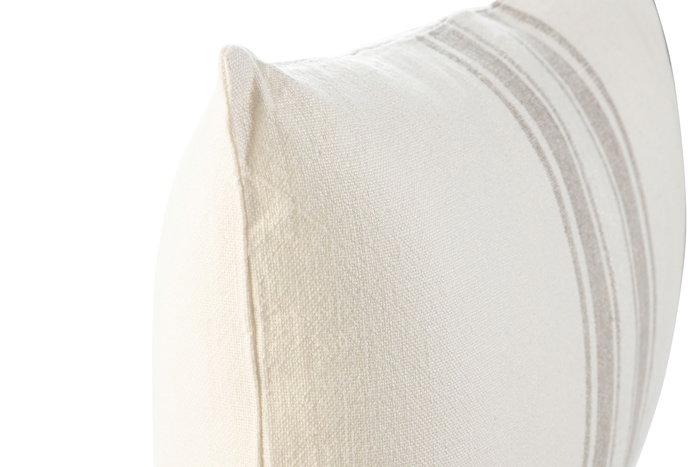 DKD Home Decor Cojin Tradicional India lino 1c25 Blanco Roto Natural 8 x 60 x 40 cm (2 Unidades)