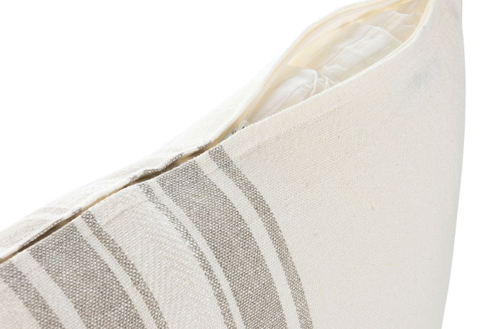 DKD Home Decor Cojin Tradicional India lino 1c25 Blanco Roto Natural 8 x 60 x 40 cm (2 Unidades)