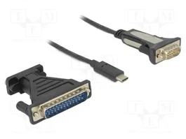 DeLOCK Adaptador USB Type-C™ a 1 x Serie DB9 RS-232 + Adaptador DB25 62904