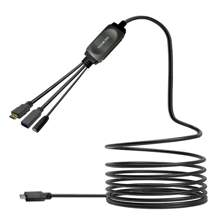 Vivolink Cable HUB USB-C con USB 3.0 y carga, 7.5m, Negro Vivolink Cable HUB USB-C con USB 3.0 y carga, 7.5m, Negro