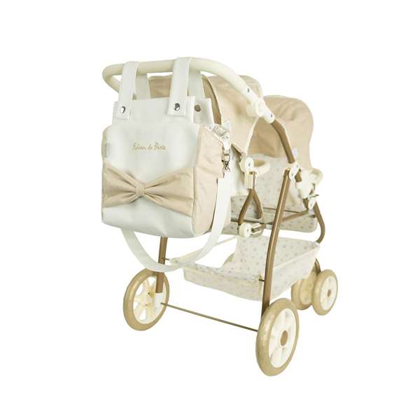 Muñecas Arias Coche Gemelar Reborn De Paris con Bolso