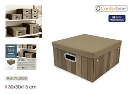 Inde Caja Multiu. Cartón T/Tnt 30 cm x 30 cm x 15 cm Confortime - Para almacenamiento y organización (12 Unidades)