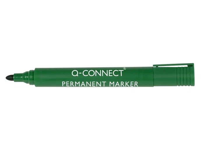 Q-connect Rotulador Permanente Verde Punta Redonda 3 mm