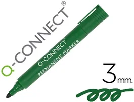 Q-connect Rotulador permanente verde punta redonda 3 mm