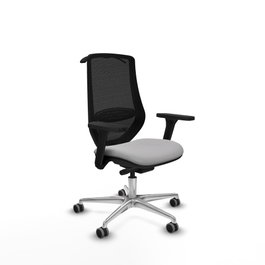 PIQUERAS Y CRESPO Silla de oficina Mardos con mecanismo Sincro/Traslack, Gris claro y Negro