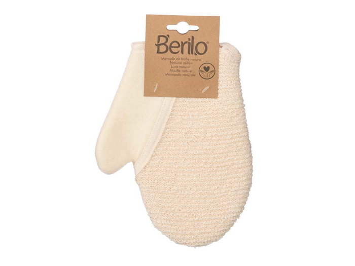Berilo Manopla Tejido Natural Algodon Poliester Blanco Beige 17.5 cm x 23 cm x 1 cm (Set de 24)