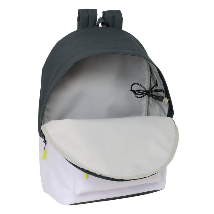 Safta Mochila Real Madrid Equipación 25/26 con USB y Portátil 15,6''