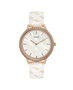 Guess W1229L3 con correa de cuero blanca y caja dorada