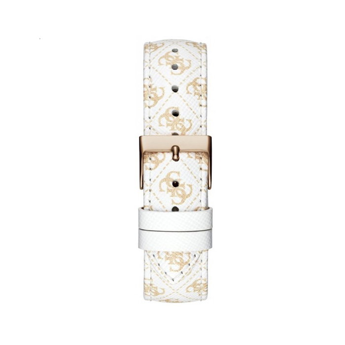Guess W1229L3 con correa de cuero blanca y caja dorada