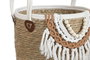 DKD Home Decor Set de 3 Cestas de Fibra y Algodón Natural y Blanco