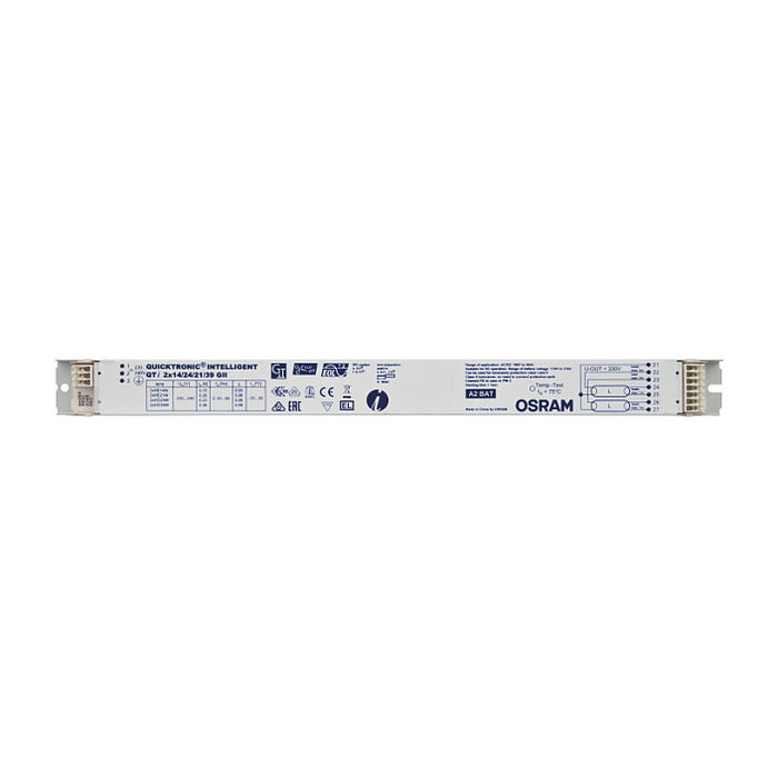 OSRAM QTI 2X14/24/21/39 GII QUICKTRONIC INTELLIGENT GII Balasto Electrónico para Lámparas Fluorescentes, 100000h, 198-264V