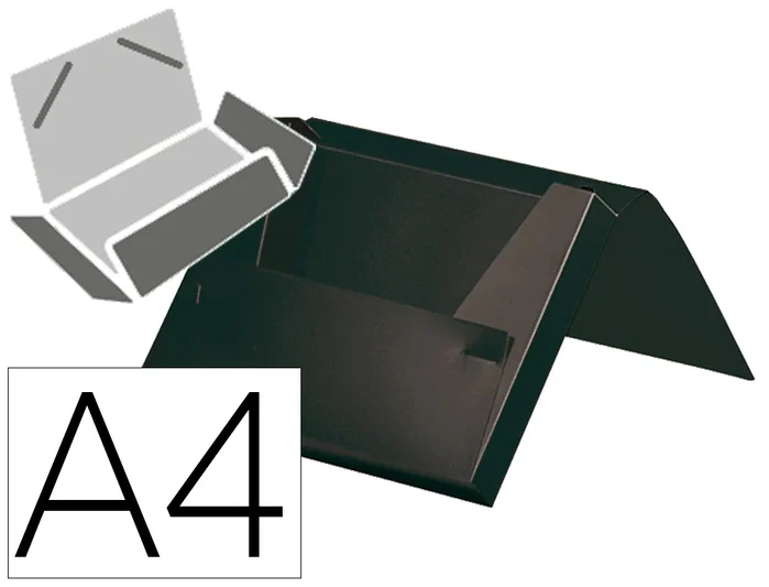 Liderpapel Carpeta Portadocumentos Negro Opaco con Gomas DIN A4 Liderpapel Carpeta Portadocumentos Negro Opaco con Gomas DIN A4