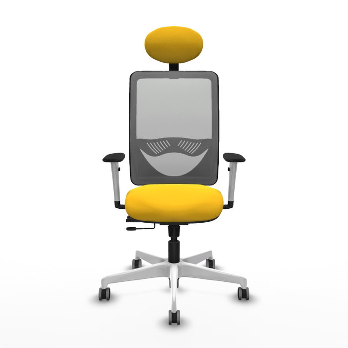 PIQUERAS Y CRESPO Silla de oficina Zulema con mecanismo Sincro/Traslack, Amarillo y Gris
