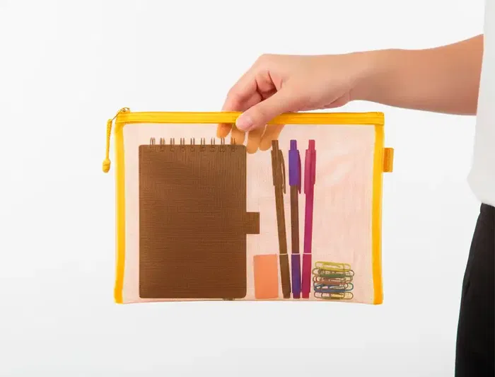 Liderpapel Bolsa Zipper Bag Multiusos Poliéster Transpirable DIN A5 Amarillo