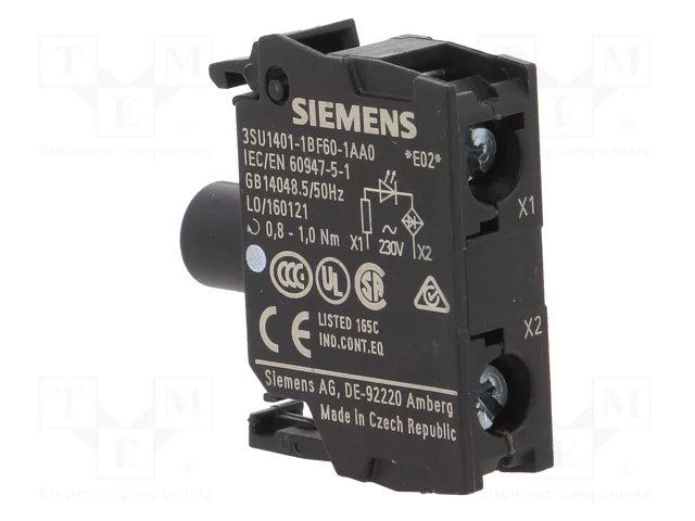 Siemens 3SU14011BF601AA0 Módulo LED Blanco con LED Integrado AC 230V con Conexión de Tornillo