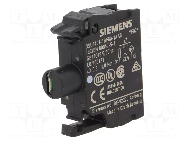 Siemens 3SU14011BF601AA0 Módulo LED Blanco con LED Integrado AC 230V con Conexión de Tornillo