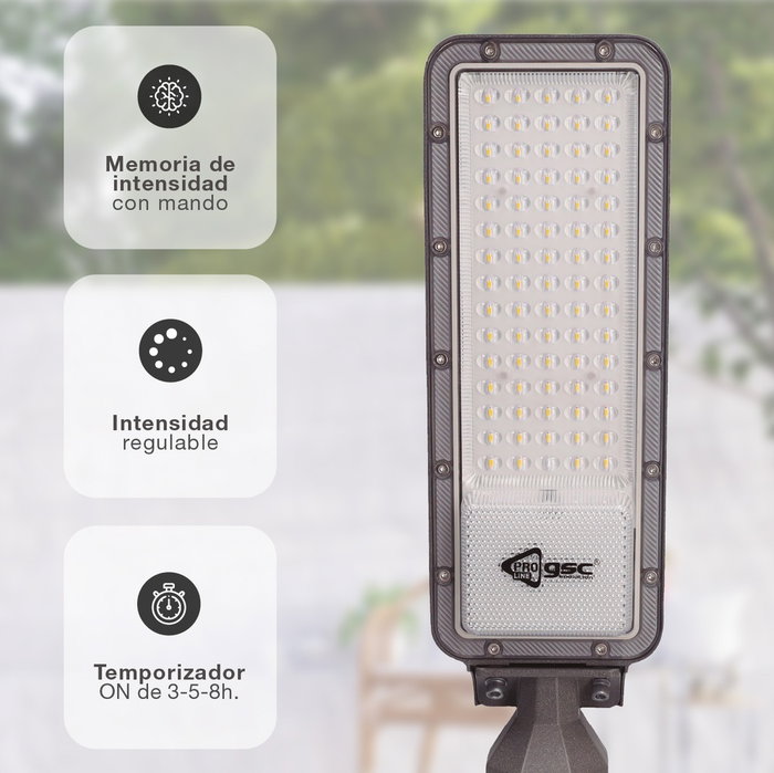 Longbia Farola solar LED Pro Line 8W 4000K IP65 Gris