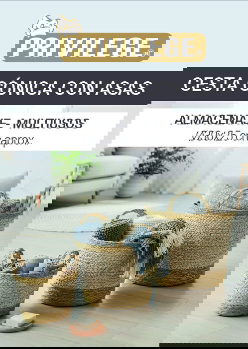 Inde Cesta Cónica Seagrass con Asas 30 cm (12 Unidades) Inde Cesta Cónica Seagrass con Asas 30 cm (12 Unidades)