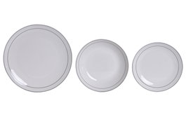 DKD Home Decor Set de Vajilla de Porcelana 18 Piezas Blanco