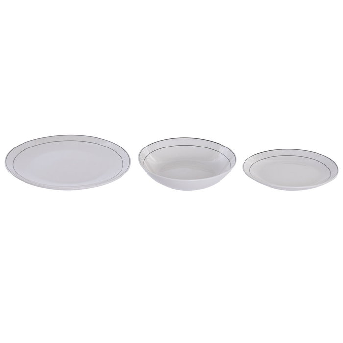 DKD Home Decor Set de Vajilla de Porcelana 18 Piezas Blanco DKD Home Decor Set de Vajilla de Porcelana 18 Piezas Blanco