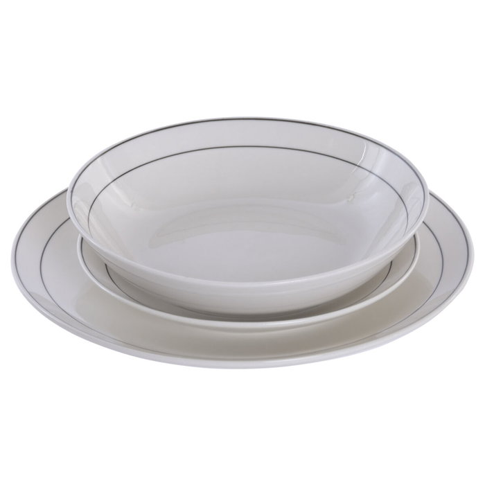 DKD Home Decor Set de Vajilla de Porcelana 18 Piezas Blanco DKD Home Decor Set de Vajilla de Porcelana 18 Piezas Blanco