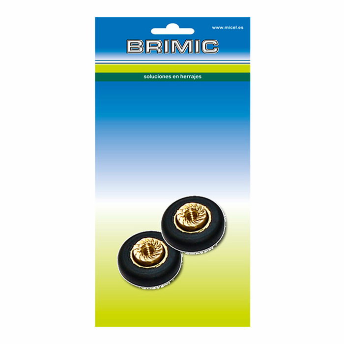 Micel Blíster con 2 rodamientos para mampara ø16mm negro