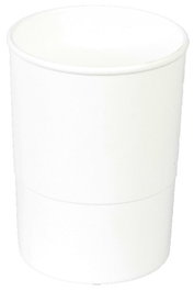 Porta Lapices Plastico Redondo Blanco