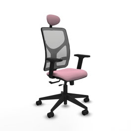 PIQUERAS Y CRESPO Silla de oficina Motilla Rosa y Gris con Mecanismo Sincro/Traslack