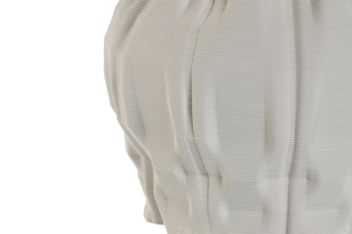 DKD Home Decor Jarrón de Gres Blanco con Acabado 3D