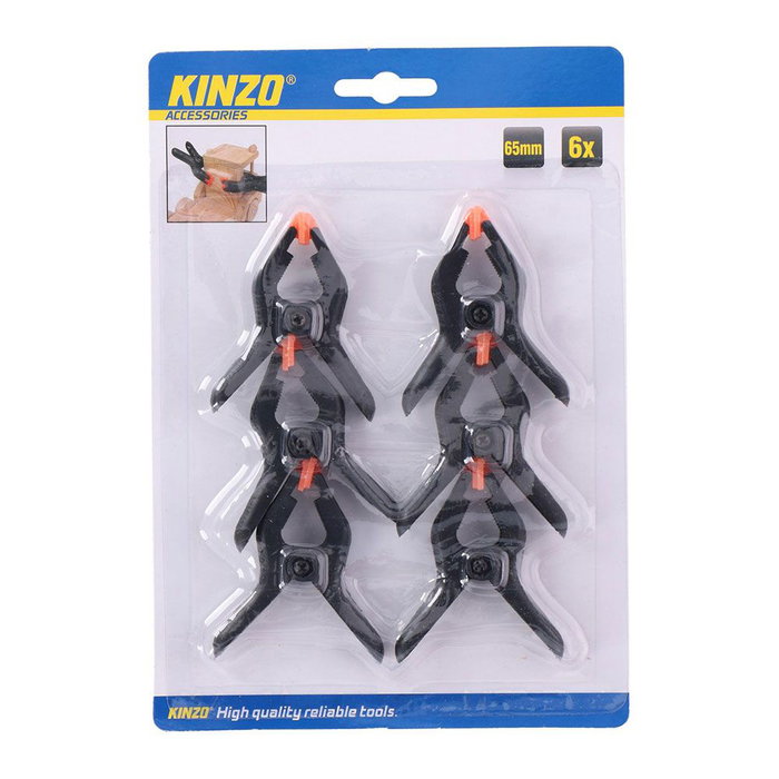 Kinzo Pinzas de Resorte 65 mm (Pack 6 uds) con 30 mm de Apertura