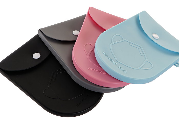 DKD Home Decor Funda Mascarilla Rosa Palo Azul Celeste Gris Claro Negro Silicona 1 x 15.5 x 11 cm (12 Unidades)