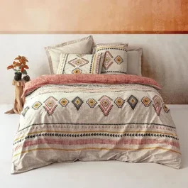 Juego de cama 220x240 cm + 2 fundas de almohada 60x60 cm 100% Algodón Rojo ASI8682870018150