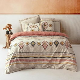 Aucune Juego de Cama Rojo con Funda Nórdica y 2 Fundas de Almohada
