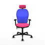 PIQUERAS Y CRESPO Silla de oficina Jorquera Sincro/Traslack Rosa y Azul